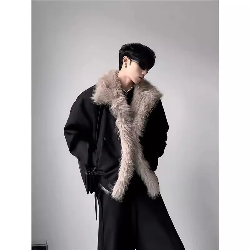 

Extra Large Winter Jaet 300 Pou High End Fur Collar Men's Couple ort Cotton Coat Outerwear Polyester Filling Casual Wear