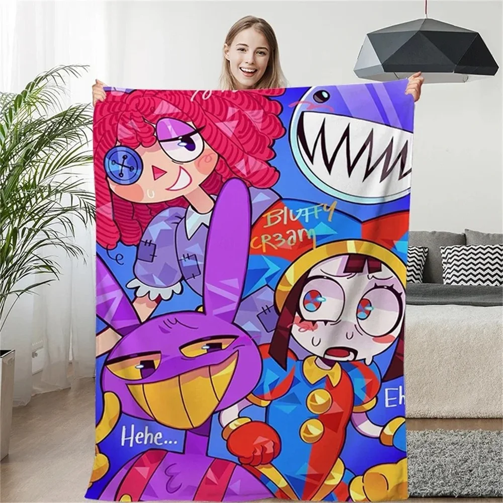 Manta polar de Anime The Amazing Digital Circus, manta multifunción ultrasuave para sofá, colcha de viaje, decoración del hogar