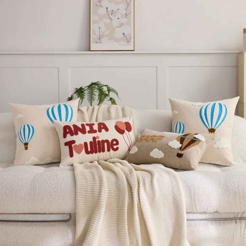 30X50/45X45CM Cute Embroidery Throw Pillow Cover Pastoral Stamping Waist Cushion Cover Decor Home Decorative Pillowcase 2025 New