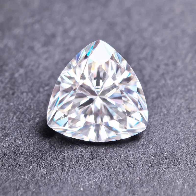 

Moissanite Stone Fat Triangle Shape D Color Charm Gemstone Lab Grown Diamond for DIY Jewelry Making Materials GRA Certificate