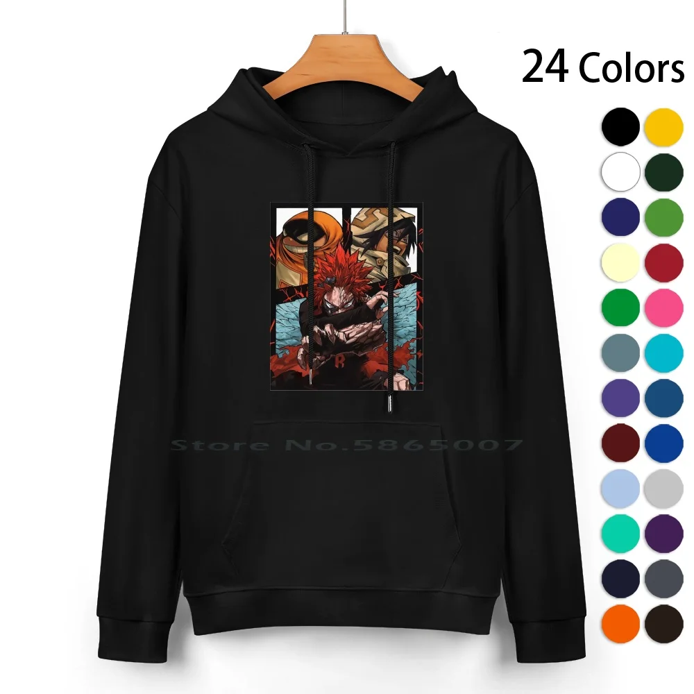 Red Riot Kirishima Pure Cotton Hoodie Sweater 24 Colors Mha Red Riot Kirishima Fat Gum Sun Eater Bakugo Todoroki Anime All