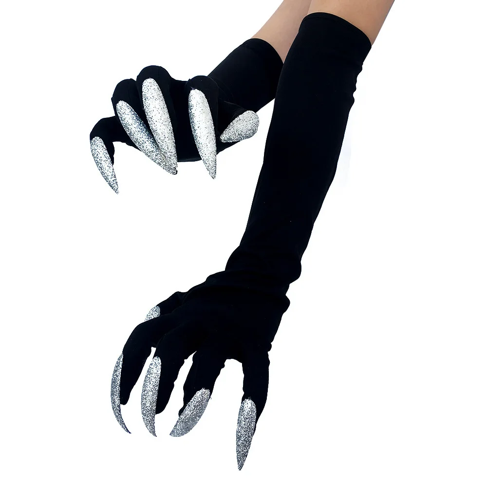 Anime Gloves Long Ghost Mother Dragon Claws Black Long Nails Halloween Cosplay Party Scary Dress Up Accessories