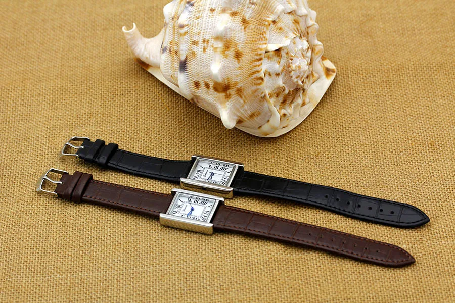 New Top Quality Leather Strap Quarts Watch Simple Square Rome Women's Wristwatch Neutral Couple Watch Sapphire Ladies Watch