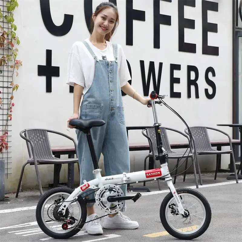 14-inch Folding Bicycle Ultralight Bicycle Single Speed Variable Speed Bikes Men Women Commuter Bike Outdoor Sports Cyclin
