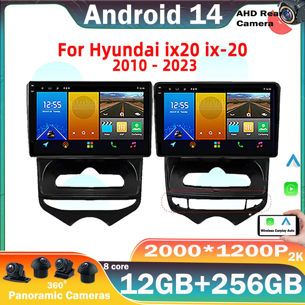 Android 14 для Hyundai ix20 ix-20 2010-2023 Carplay Android Автомобильный радиоплеер Мультимедиа IPS QLED Навигация GPS Wi-Fi Головное устройство