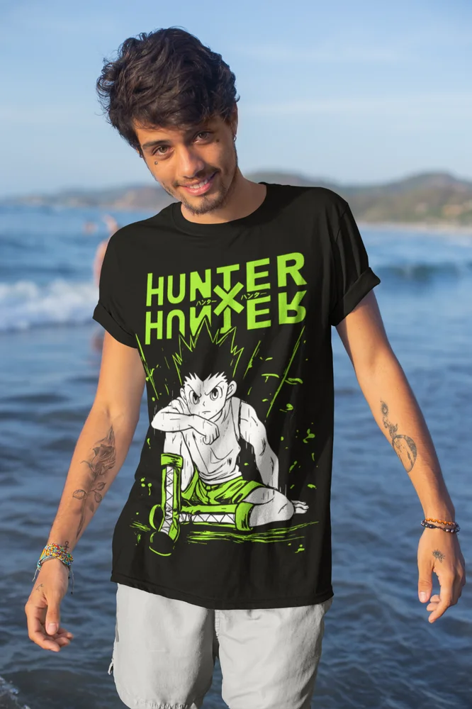 Hunter e Gon Anime Camiseta Gráfica, Camiseta Macia