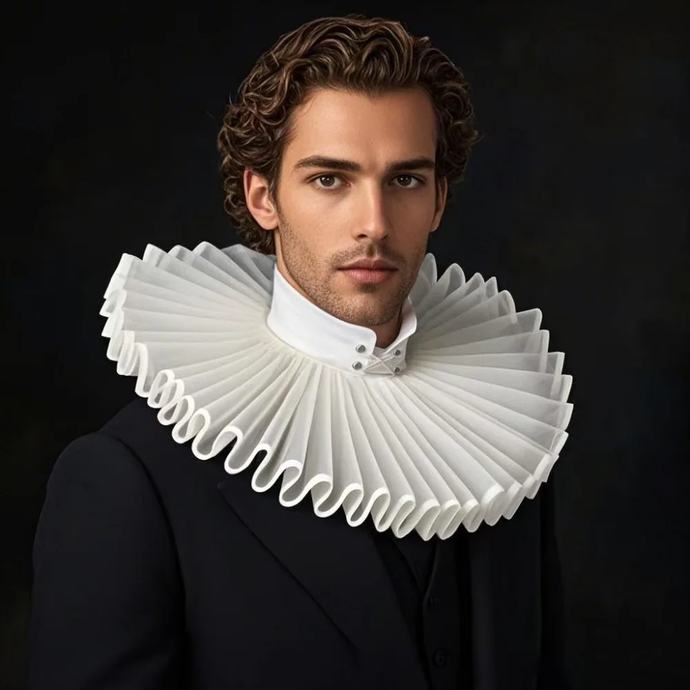 

Съемный Шекспирский воротник с рюшами, винтажный элегантный накладной воротник в стиле Ренессанс, викторианский костюм, ретро воротник с рюшами