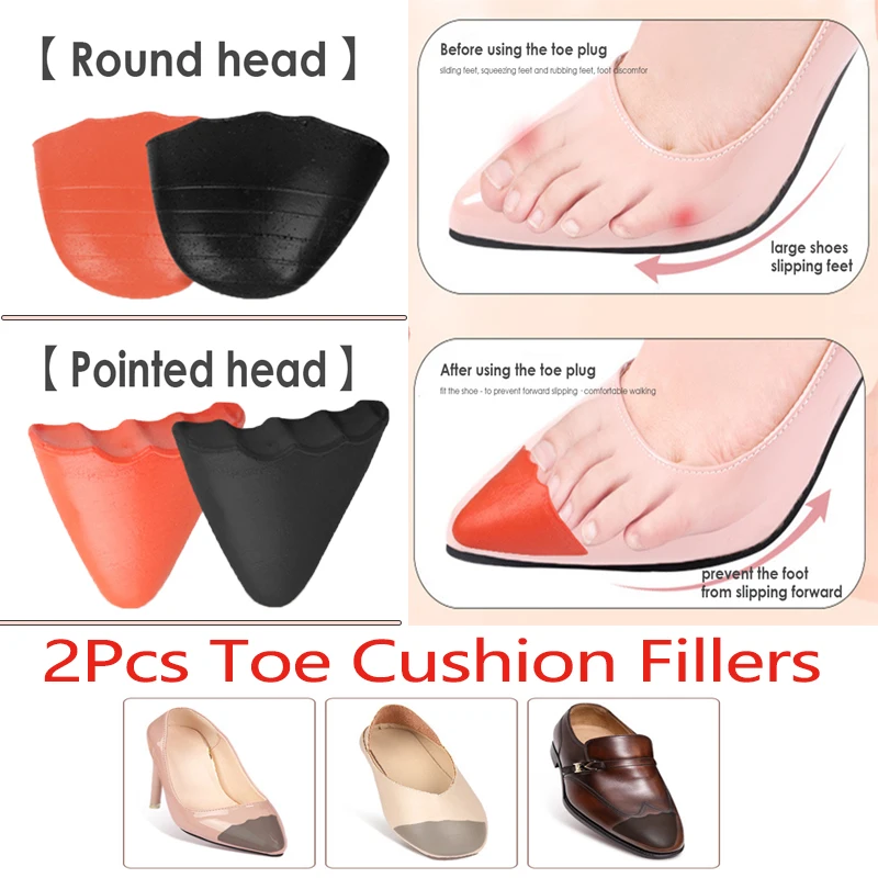 

2 шт., наполнители для подушек на носок, мягкие наполнители из пенополиуретана, наполнители для защиты пальцев ног, вставки для обуви унисекс, вставки для обуви на высоком каблуке