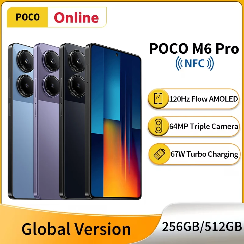 Global Version POCO M6 Pro NFC Smartphone MTK Helio G99-Ultra 6.67