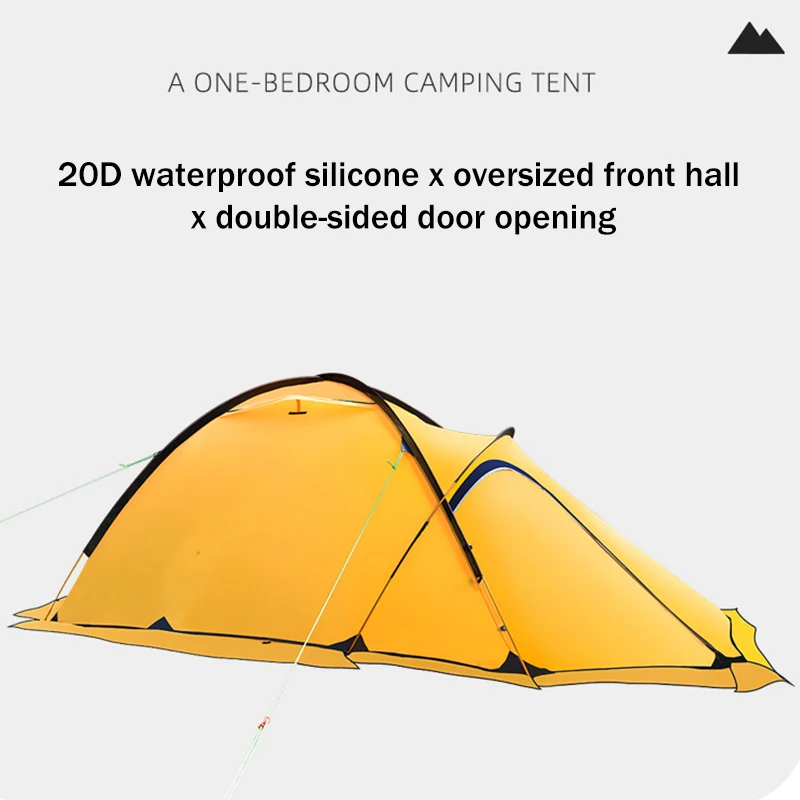 Ultralight Camping Tent Single Layer Portable Hiking Tent Anti-UV Coating For Fishing Backpacking Trip Hiking Parts 1/2 Person