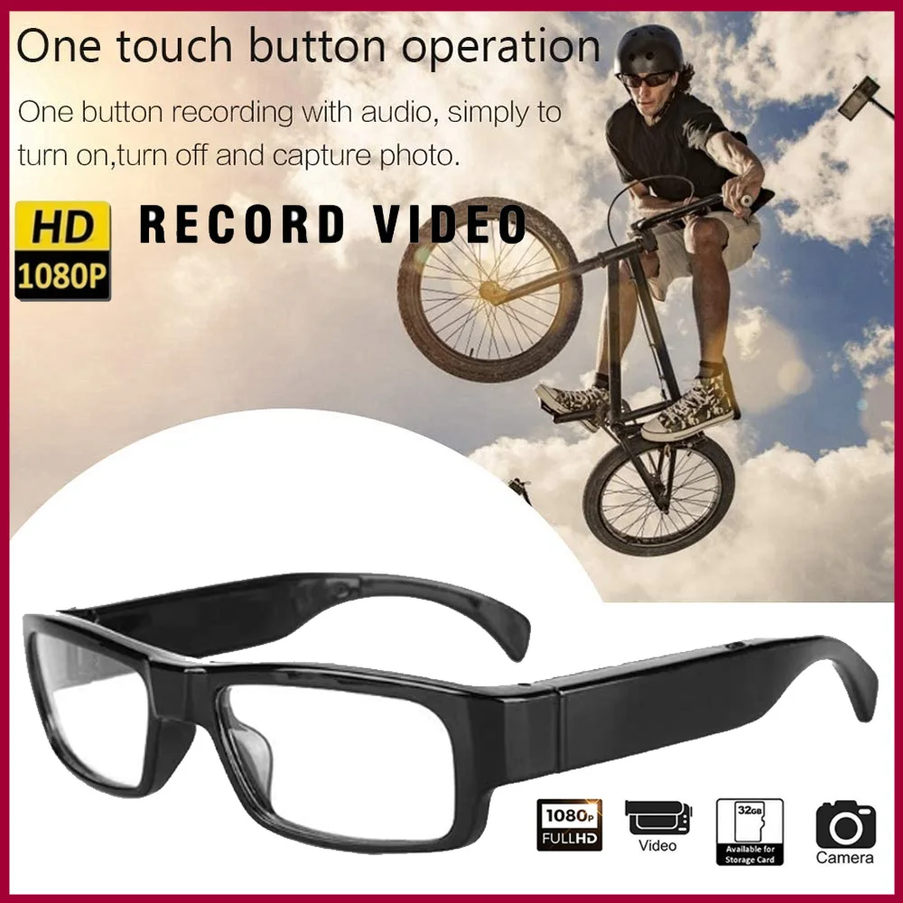 

New Glasses With 1080P Outdoor Sports Camera Mini Wifi Intelligent Headset Glasses 110 Wide Angle Lens APP Control Action Camera