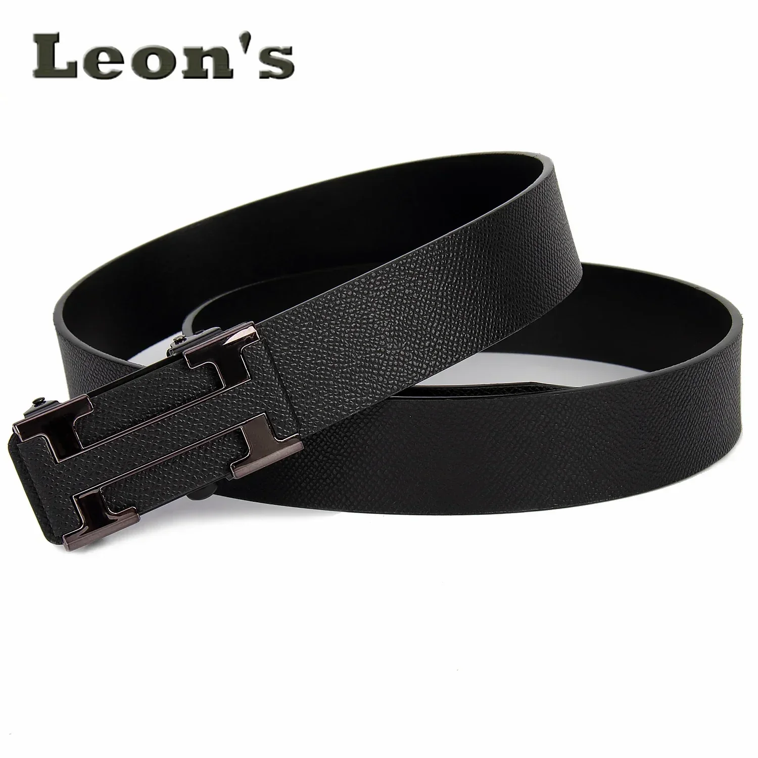 Men Business Belts Famous Brand Durable Leather Belt Dark Color Gift Light Luxury Style Fashion Accessory for Office Wear