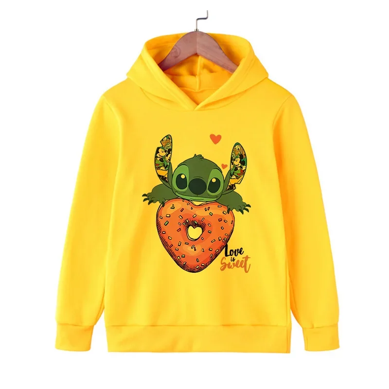 Disney-Lilo e Stitch Hoodie para homens e mulheres, Cartoon Hoodie, roupas Manga Anime, moletom infantil, engraçado, Y2K, garoto, menina, menino