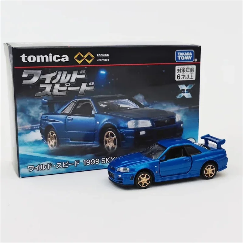 TAKARA TOMY-Modelo de carro de liga infinita, fundido, Mustang GTR, Velozes e Furiosos, De Volta para o Futuro, Presente de coleção para menino