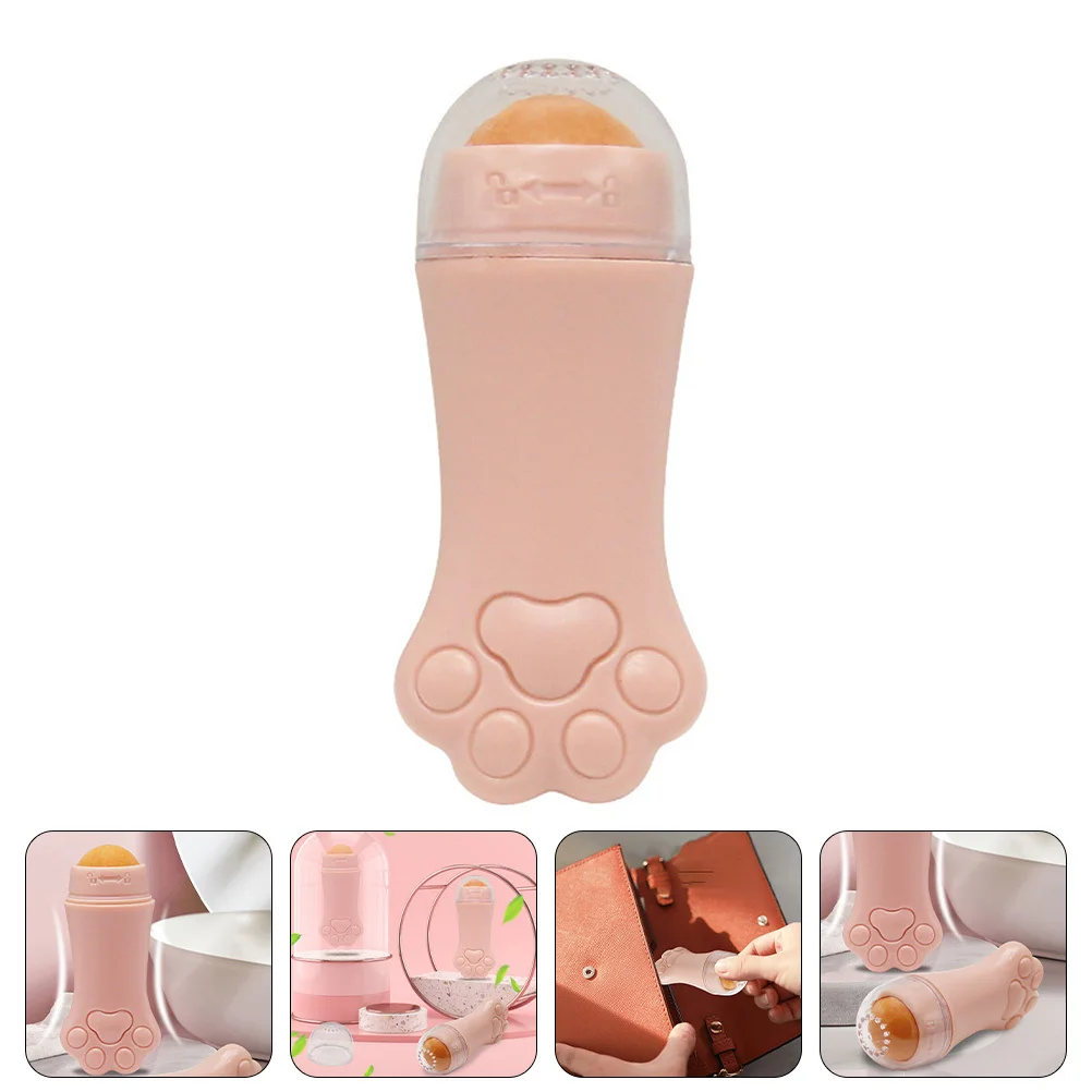 1 قطعة عصا امتصاص الزيت الحجر البركاني زيت الوجه التحكم الأسطوانة المحمولة ماكياج اللمس متابعة الكرتون لطيف القط تصميم العناية بالبشرة