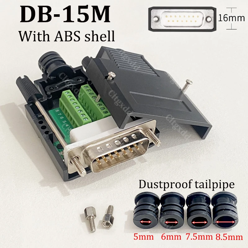Industry Soldering-free DB15 Connector Parallel Port 2Rows 15Pin Breakout Connector DB15 Male Female Plug D-SUB Terminal Adapter
