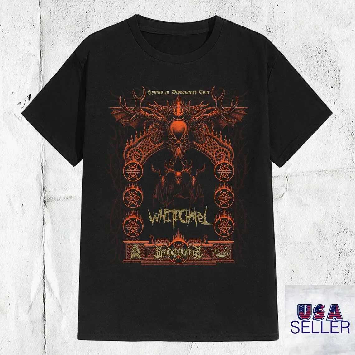 Whitechapel Stabwound Hymns in Dissonance Tour 2025 T Shirt Full Size S-5XL