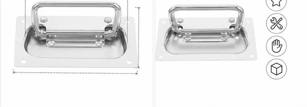 Heavy Duty Metal Box Handle for Toolboxes Chests Containers Cabinet Doors Industrial Equipment Sleek Minimalist Design Easy