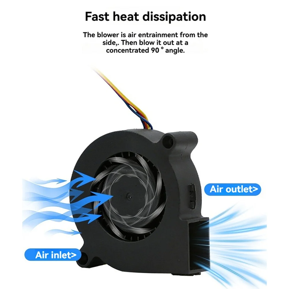 24V 5015 Turbo=Blower Fan 10000 RPM Double Ball Bearing Axial Flow Cooler Compatible With 3D Printing Machine Components
