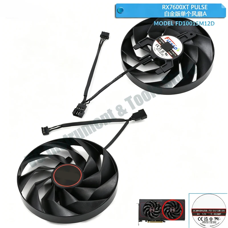 Neues Lüftergehäuse mit Lüfter für die Grafikkarte SAPPHIRE Sapphire RX7600XT PULSE Platinum Edition – Detail 3