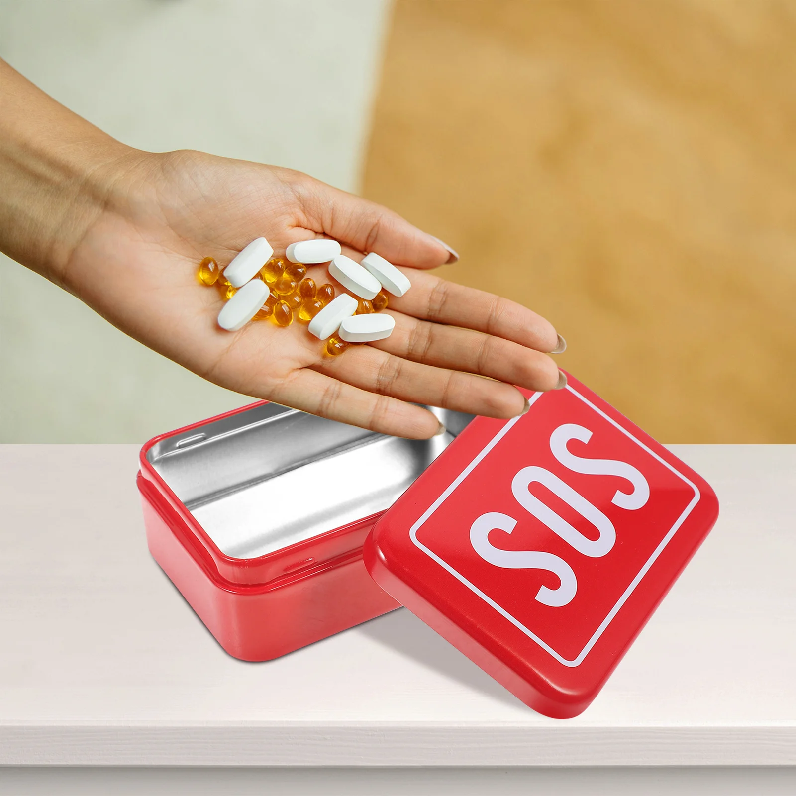 Прочный металлический аптечка, компактный портативный ящик для хранения лекарств, уличный органайзер для оказания первой помощи, аварийное хранение медицинских препаратов
