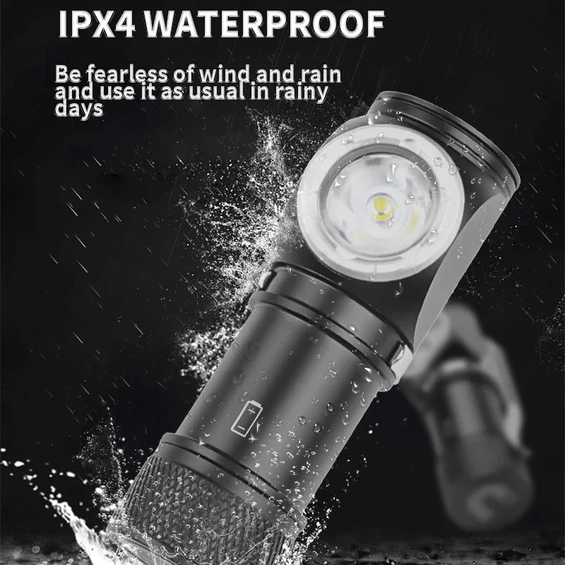 NEW High Power Headlamp LED USB Rechargeable 90°Headlight Torch Mini Waterproof Indicator Magnet Tail Flashlight Work Light
