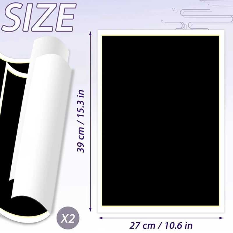 2 Pieces Laser Engraving Marking Paper 15.3X10.6 Inch Laser Engraving Paper For Ceramics Glass Metal, Black