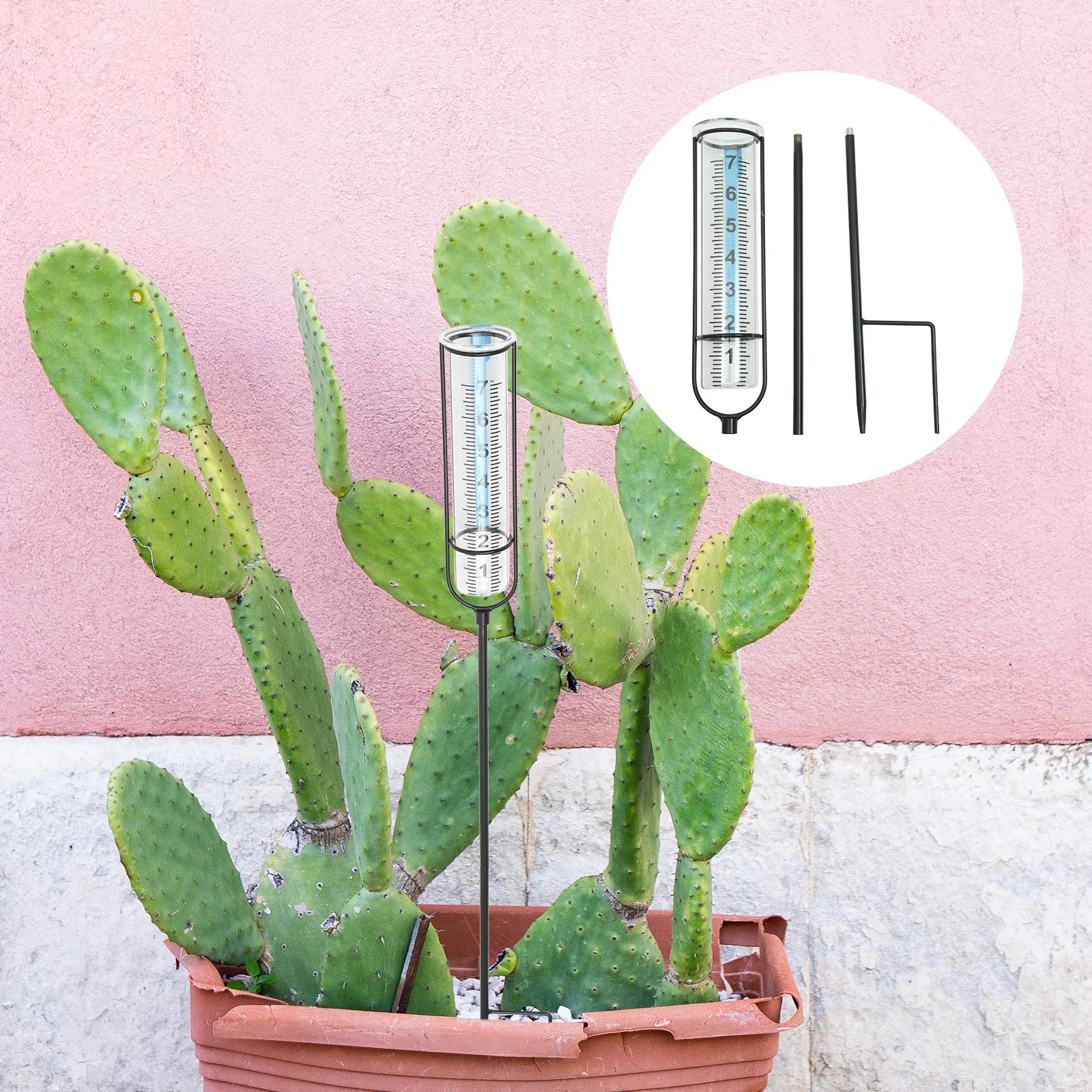 

Outdoor Garden Rain Gauge Clear Number Tube Copper Design Accurate Yard Rainfall Gauge Rain Gauges Garden Decor