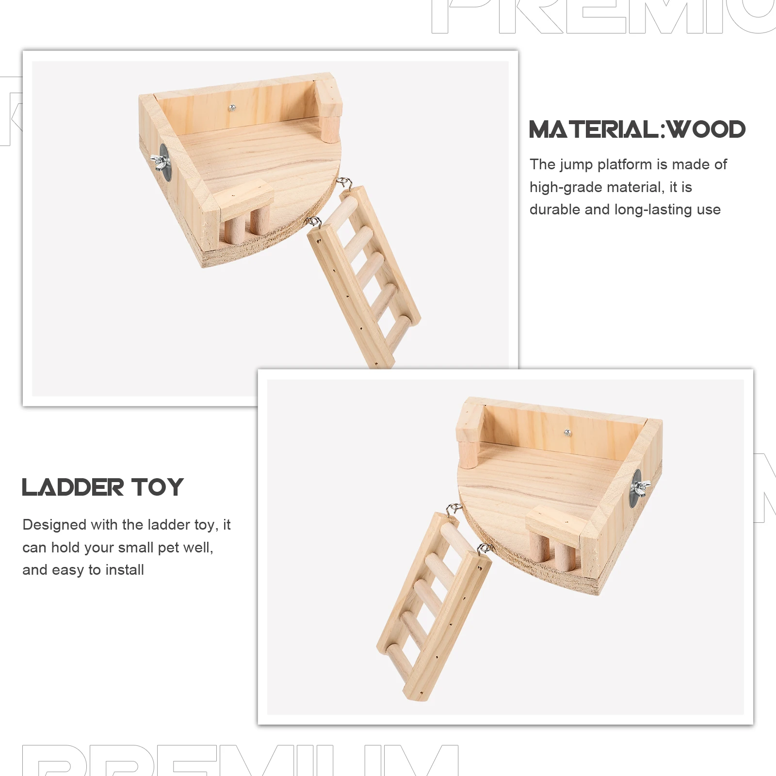 

Hamster Climbing Ladder Chinchilla Platform Cage Wooden Accessory Rat Plaything Delicate Hamster Household Platform