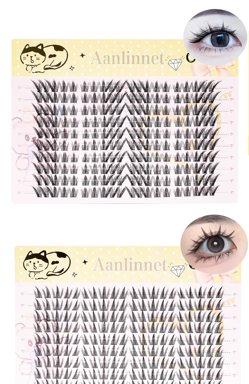 DIY falsche Wimpern, 20 Reihen, natürliche Längenkombination, wiederverwendbar, mehrere Stile verfügbar, falsche Wimpern – Detail 6