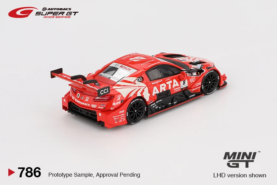 MINIGT 1/64 Honda NSX-GT Tipo S GT500 # 8 # 16 2023 Veicolo in lega per auto Modello in metallo pressofuso Giocattoli per bambini per ragazzi