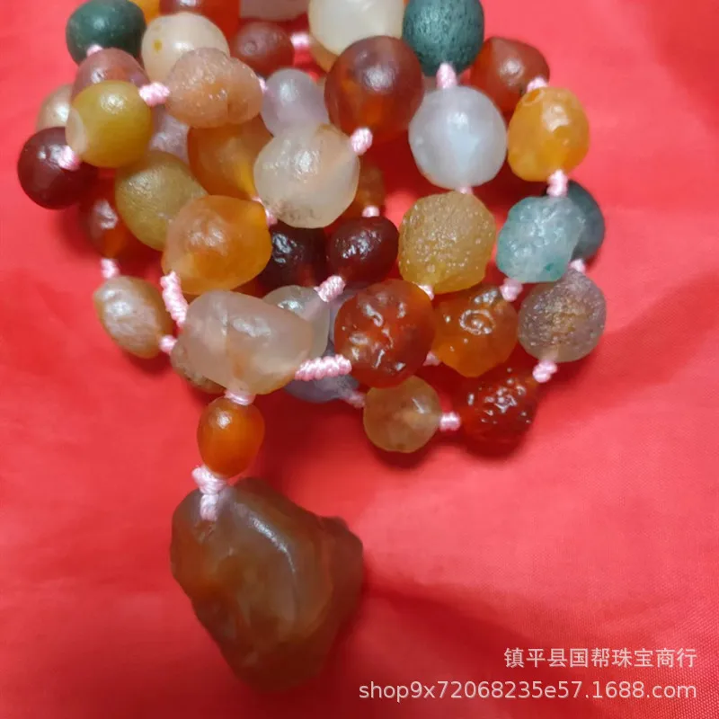 Factory Alashan Gobi Rough Stone Agate Necklace Fashion Boutique Colorful Sweater ChainGenuine Goods image 3