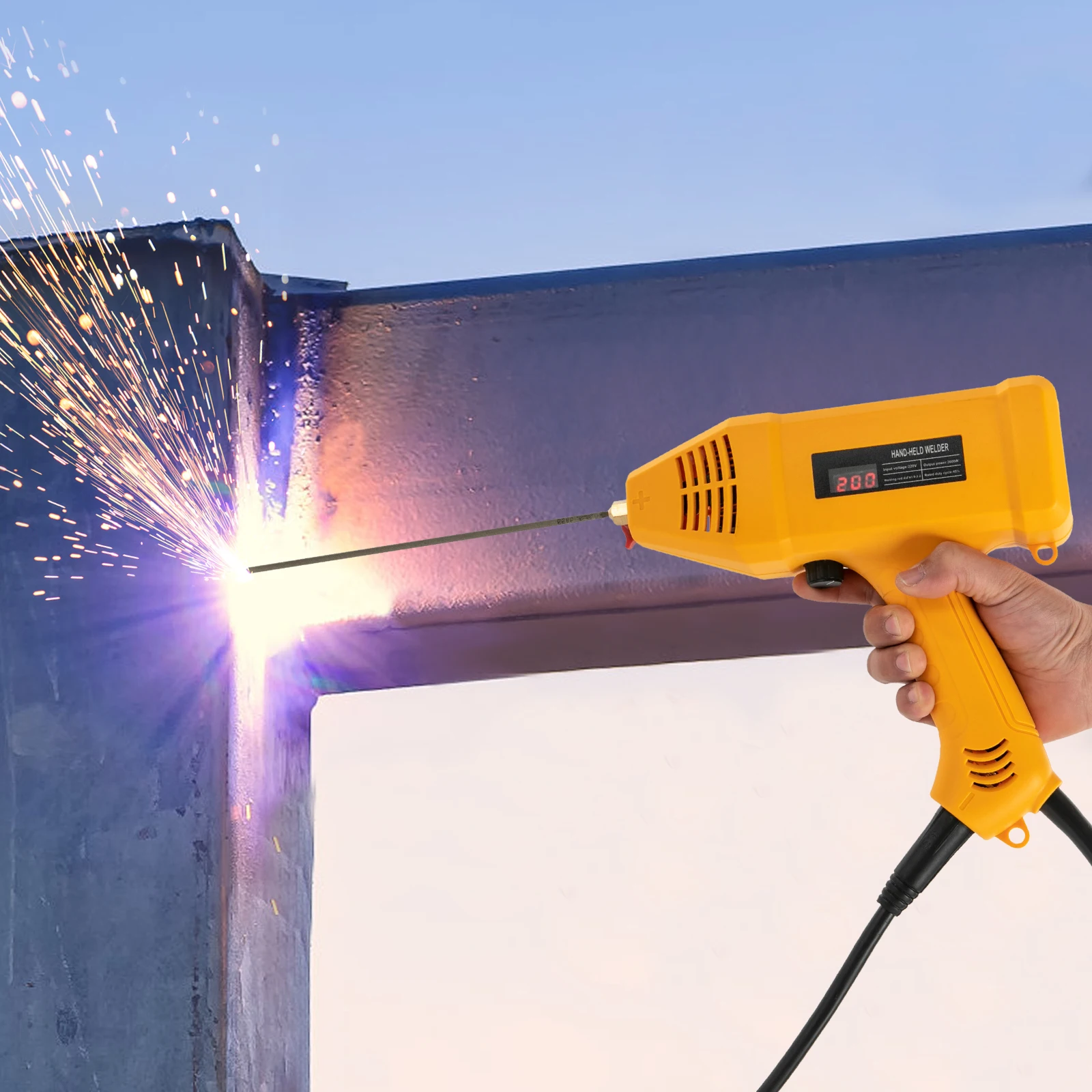 

Ручной сварочный аппарат 3000 Вт, 20-200 Аппарат для дуговой сварки, автоматический цифровой сварочный пистолет со стержнями для сварки нержавеющей стали