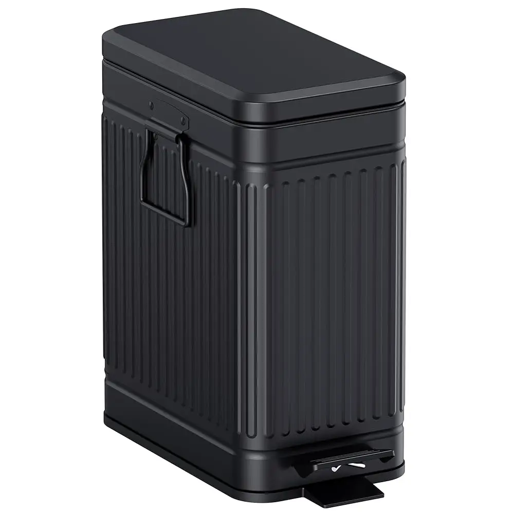 

Trash Can with Lid Soft Close-10L/2.6 Gal Stainless Steel Outdoor Dog Poop Garbage Can-Metal Waste Bins with Pedal for Bathro