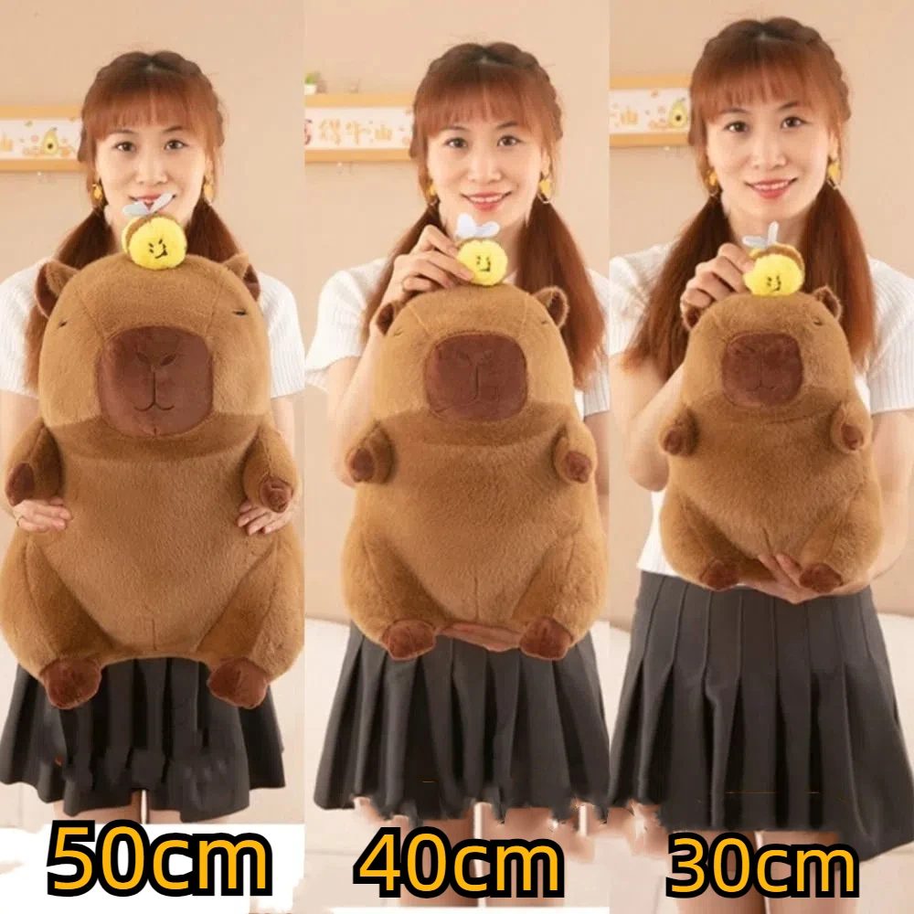 Brinquedo De Pelúcia Capivara Macia Stretchable, Almofada De Animais De Pelúcia De Abelha Gigante, Almofada De Corpo Abraçando Criativo, Decoração De Casa, 30 cm, 40 cm, 50cm