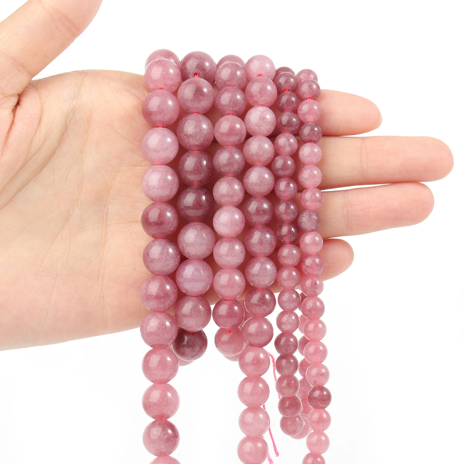 6/8/10mm AA Strawberry Quartz Beads Natural Stone Round Loose Beads For Jewelry Making Supplies Diy Gift Charms Bracelets 15\'\'