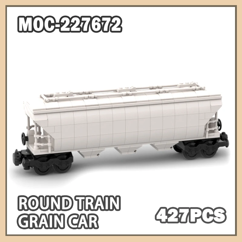 

427PCS MOC-227672 Round Train Grain Car Building Block Model Brick Set Creative Desktop Decoration High-quality DIY Gifts
