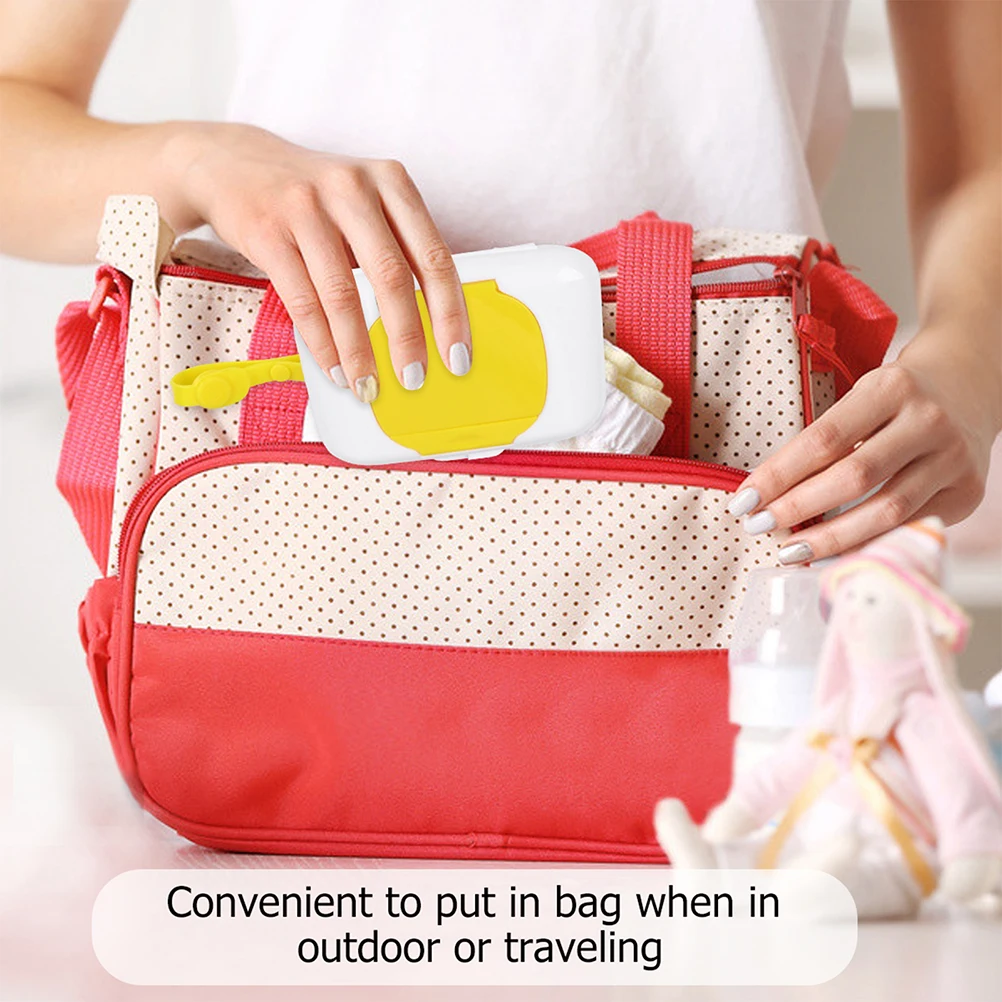 

2pcs Baby Wipes Box Portable Wet Tissue Dispenser Holder Outdoor Container PP Travel Lightweight Compact Storage