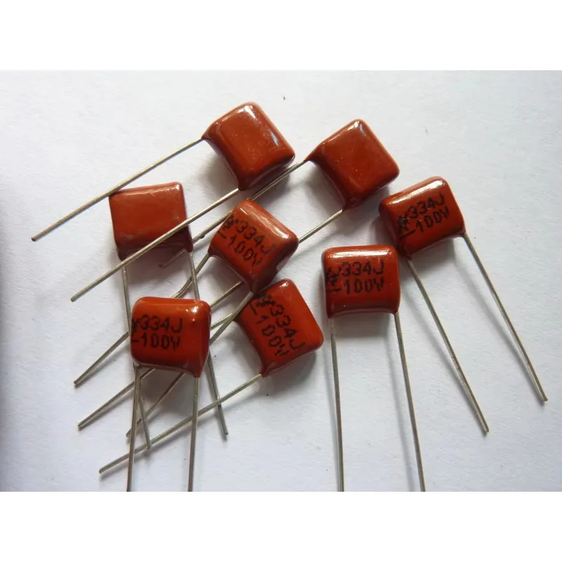 Capacitor metalizado CBB do filme do polipropileno, 334, 100V, 334J, 0,33 uF, 330nF, P7.5, 10 PCes, 100 PCes