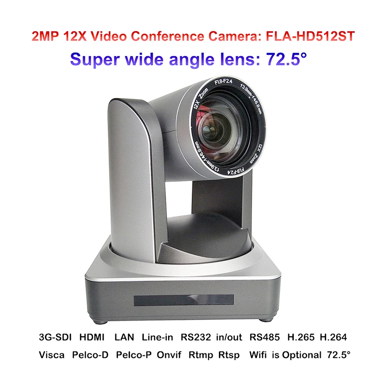 New HD-Full 2MP Wide Angle 12X Zoom Teaching Communication Video Conference IP Camera Onvif with HDMI SDI LAN Interface