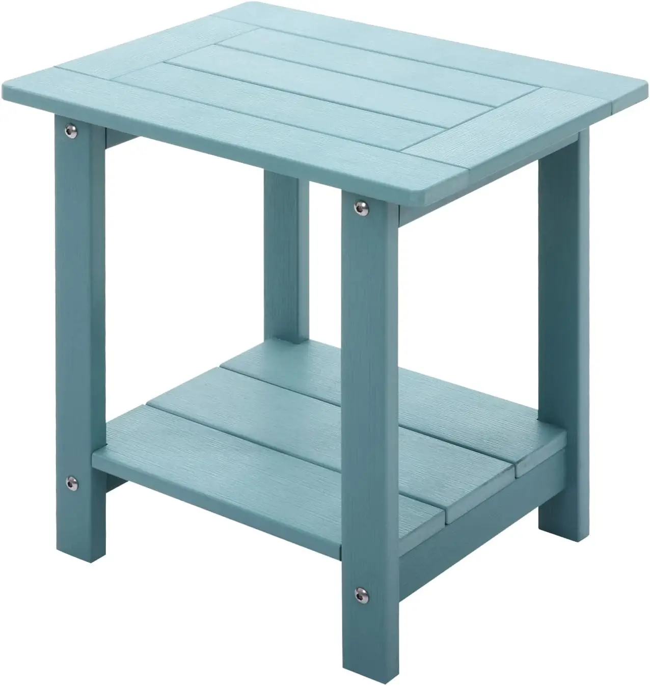 Double Adirondack Side Table Weather Resistant, Outdoor Rectangular End Table for Adirondack Chair, Aruba