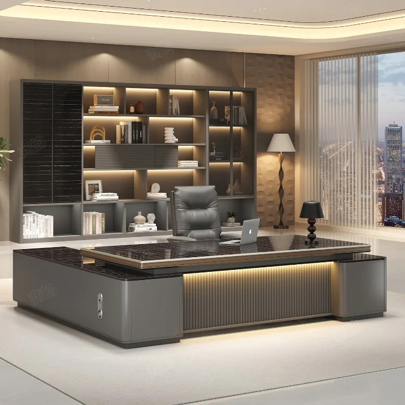 Luxury Wooden Office Desk Modern Lshaped Gaming Shelves Design Office Desk Organizers Aesthetic Tavolino Commercial Furniture