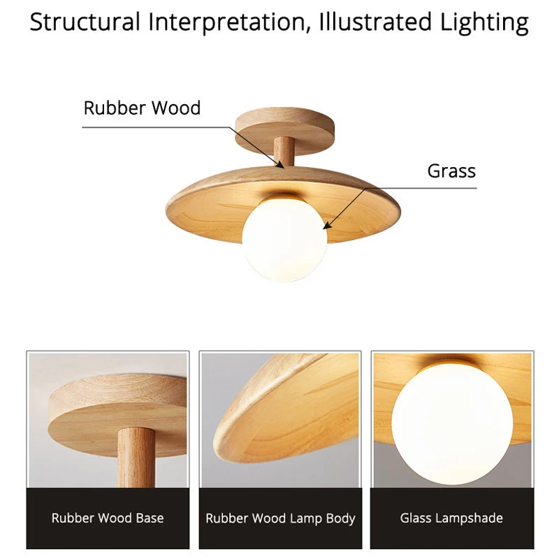 Japanese Wood Ceiling Lights Corridor Aisle LED Lighting Nordic Simple Balcony Porch Cloakroom Log Ceiling lamp Luminaires