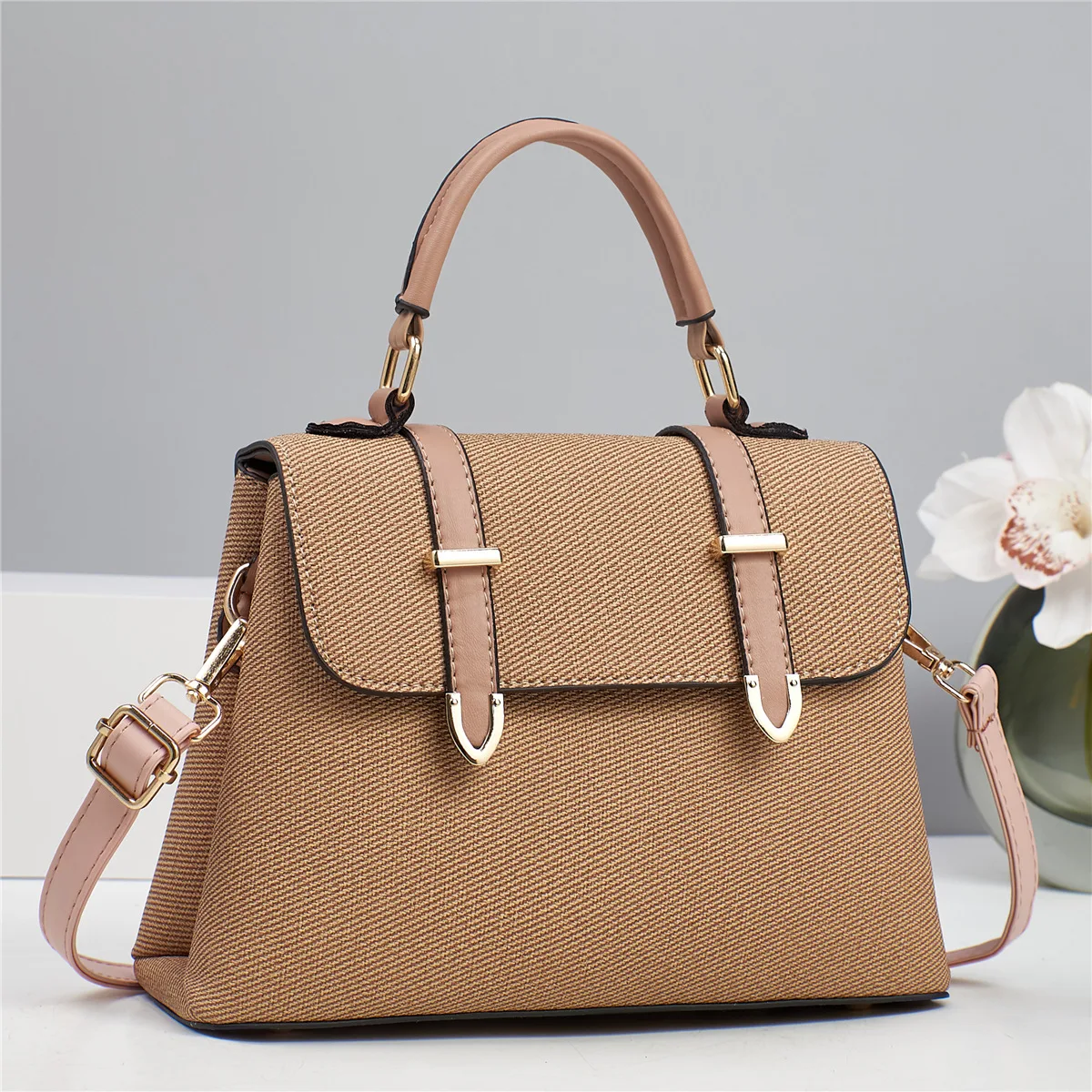 حقيبة نسائية حقيبة كتف لعام 2026 حقيبة يد فاخرة مصممة حقائب يد نسائية جلدية مطبوعة حرف واحد حقيبة كتف ممتدة #3