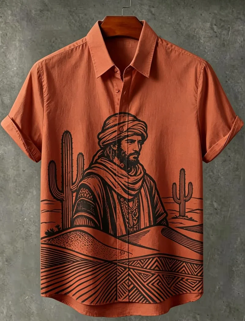 Chemise d'été à manches courtes pour homme, imprimé artistique, style streetwear, vacances, quotidien