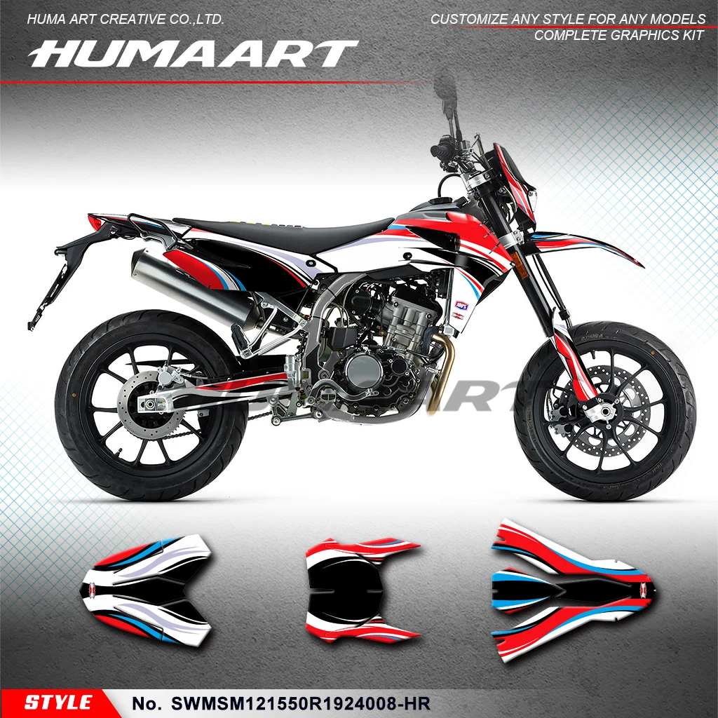 

Переводные картинки HUMAART для мотоциклов SWM SM500R SM125R SM150R SW150GY (CN) 2019-2024, SWMSM121550R1924008-HR