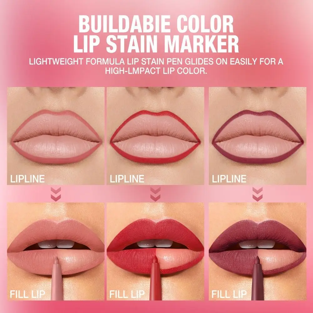 12 สี Matte Lip Liner ปากกา Natural Contour เซ็กซี่ Velvet Lip Contour ดินสอ Long Lasting Lips แต่งหน้า Stain เครื่องสําอาง