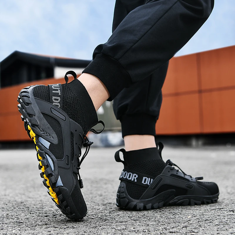 

2025 men's outdoor hiking shoes, breathable fly woven mesh shoes, water wading shoes, men's sports shoes