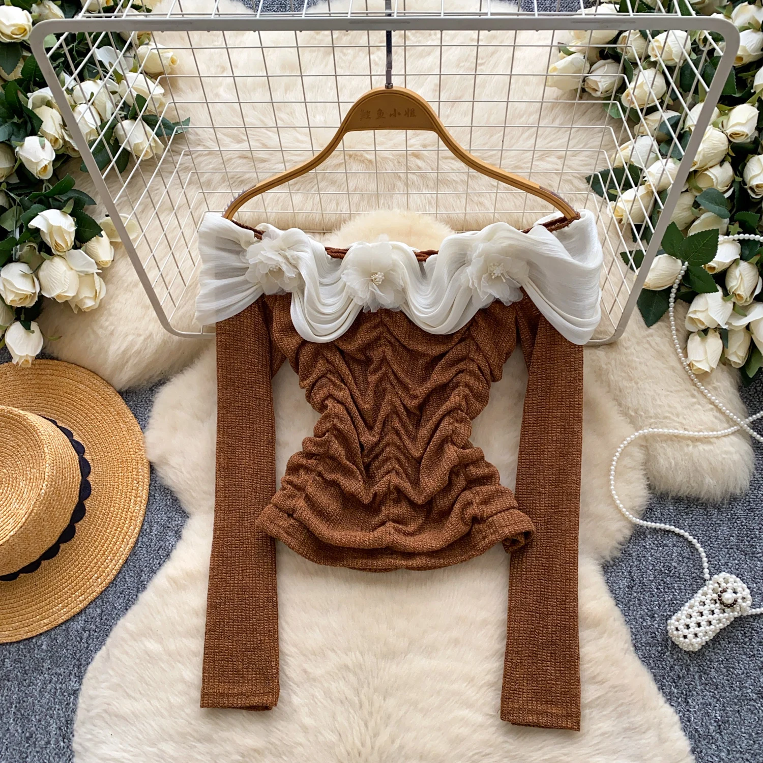 

Элегантная базовая винтажная блузка с вырезом и длинными рукавами, повседневная офисная женская уличная осенняя женская блузка