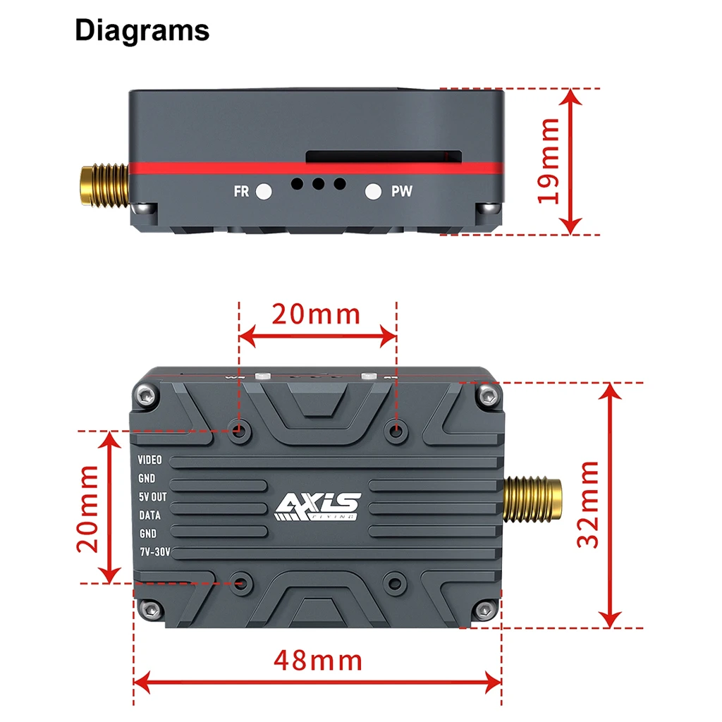 

Axisflying 1,2G/3,3G 4W VTX аналоговый передатчик высокой мощности беспроводная передача видео для FPV дрона квадрокоптера